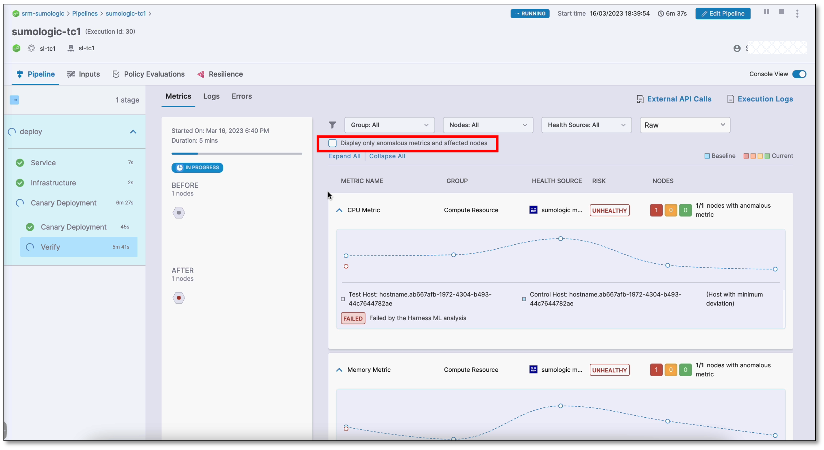 Verification step console view all data