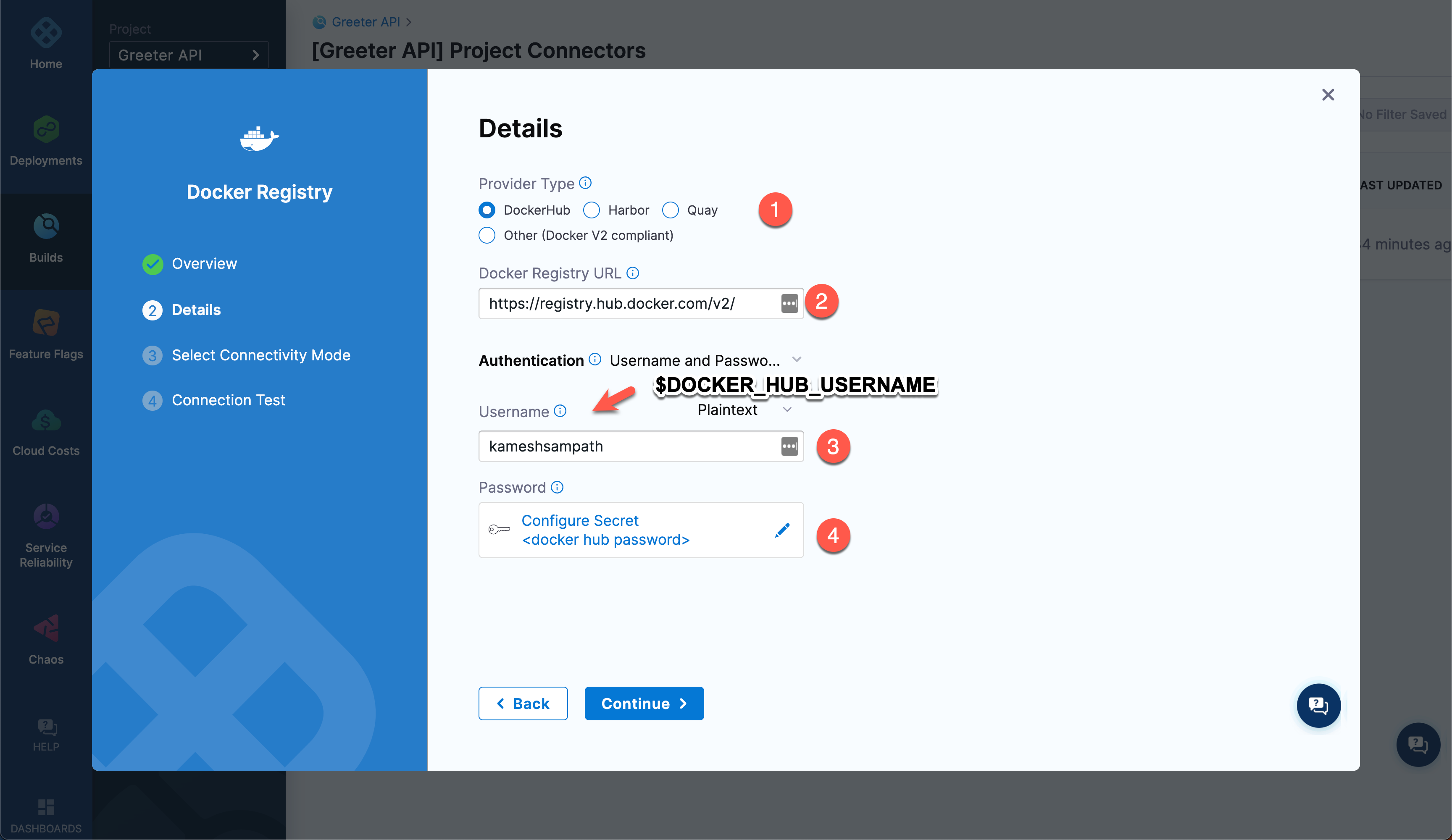 Docker Connector Credentials