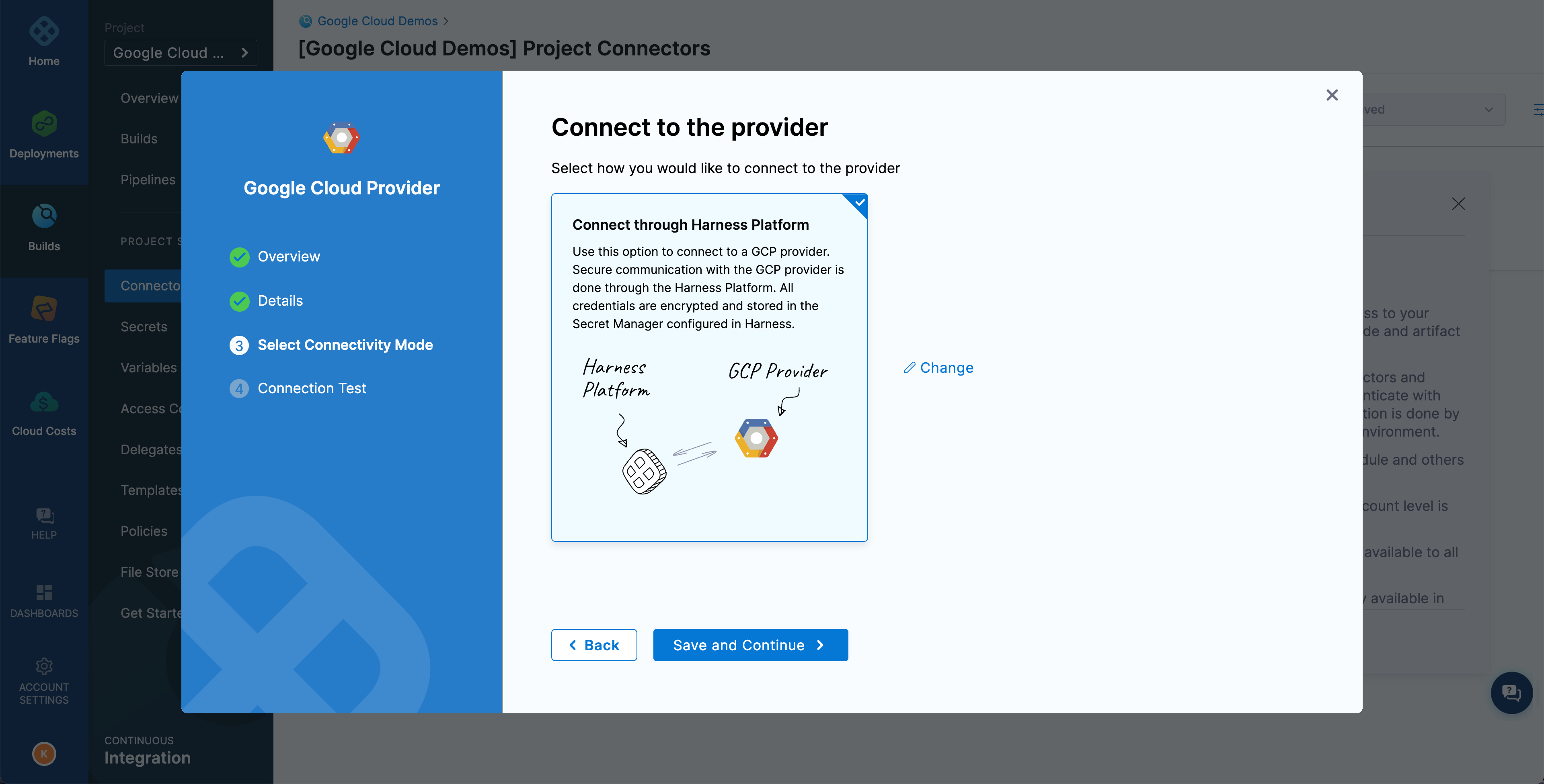 GCP Connector Connectivity Mode