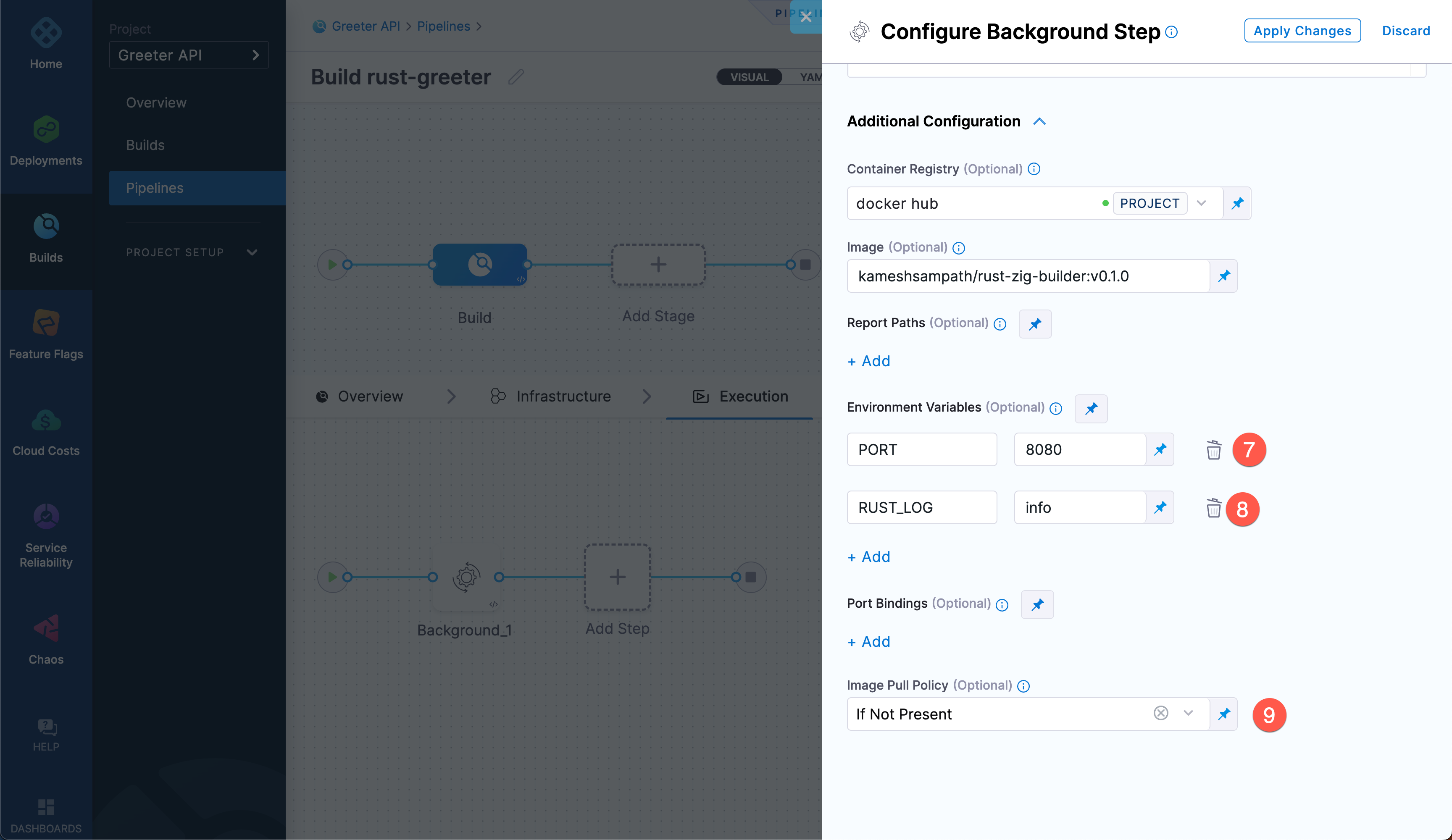 Background rgreeter Step Env