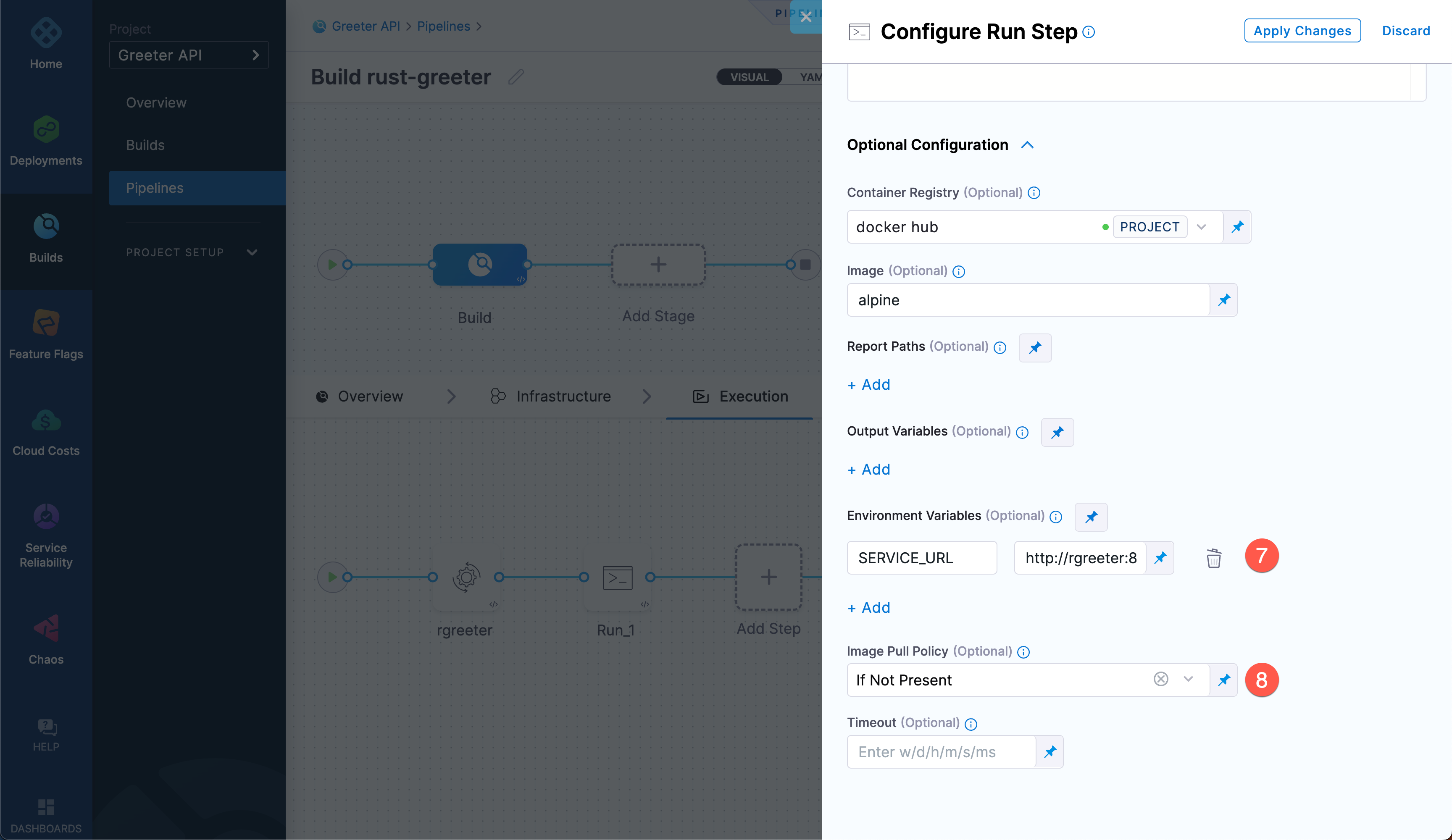 Configure Wait Service Env